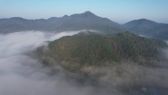 祖国壮丽河山清晨云海云雾缭绕航拍