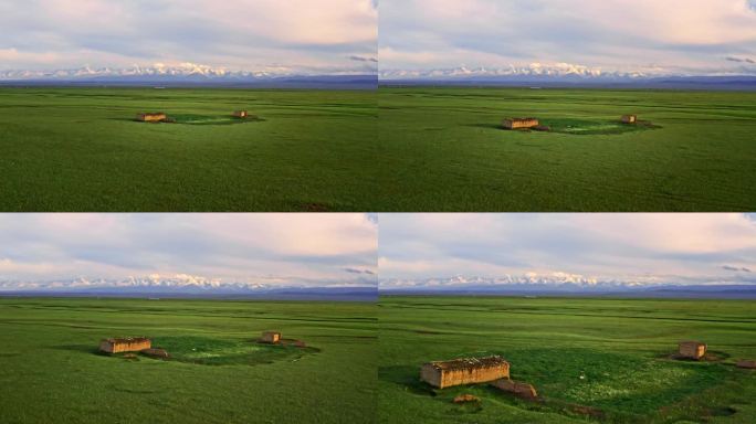 新疆巴音郭楞乡雪山草原