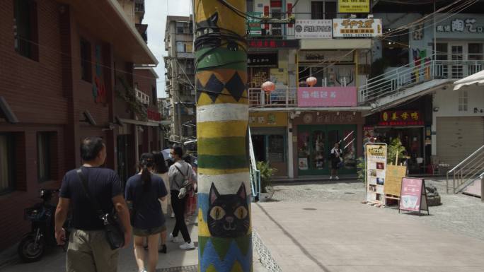 厦门旅游景点人文运动镜头4k猫街涂鸦