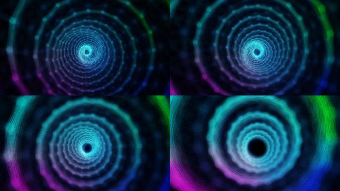 视频素材-科技圆环抽象穿梭空间隧道