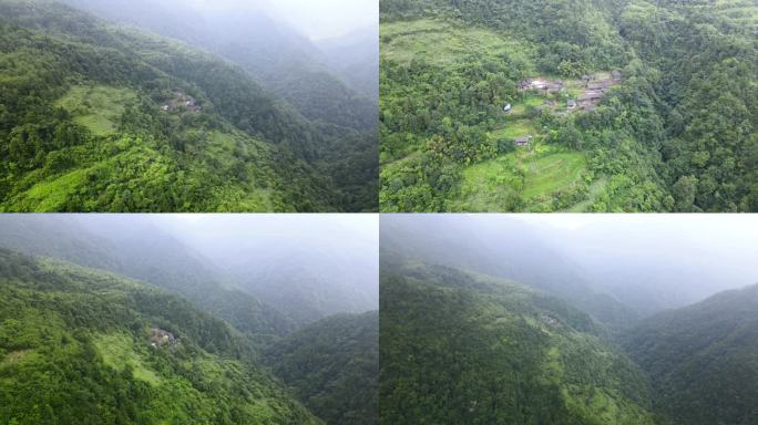 大山风景 深山里的无人村 乡村村屋