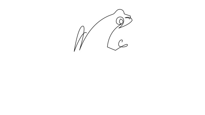 自绘制简单动画树蛙连续线条绘制。