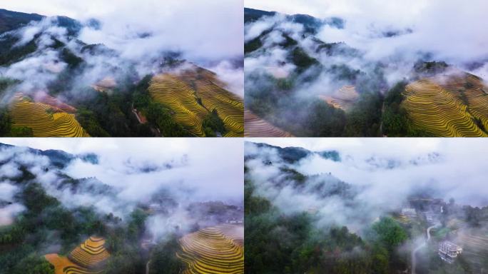 广西龙脊梯田航拍视频-4K