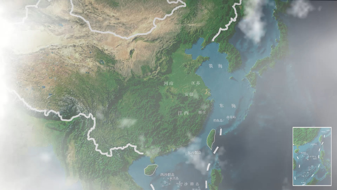 上海地形图地图AE模板