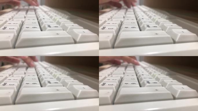 原创白色机械键盘敲击打字视频素材