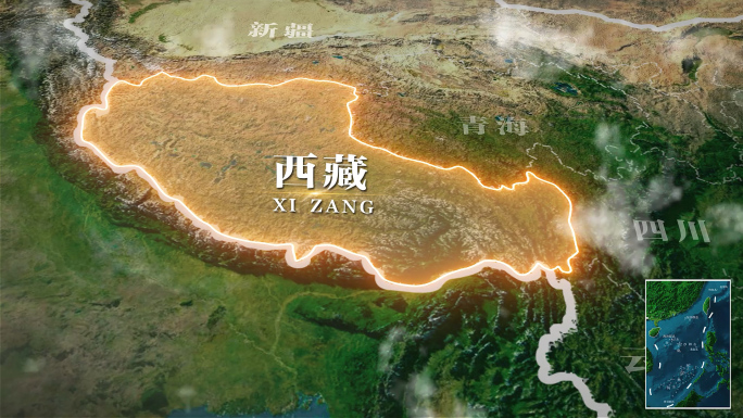 西藏地图AE模板