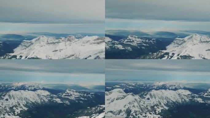 瑞士阿尔卑斯山雪山峰顶的风景如画。落基山脉的雪