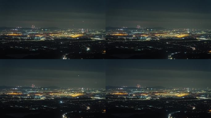 【商用4K】广州同框白云机场夜景飞机起降