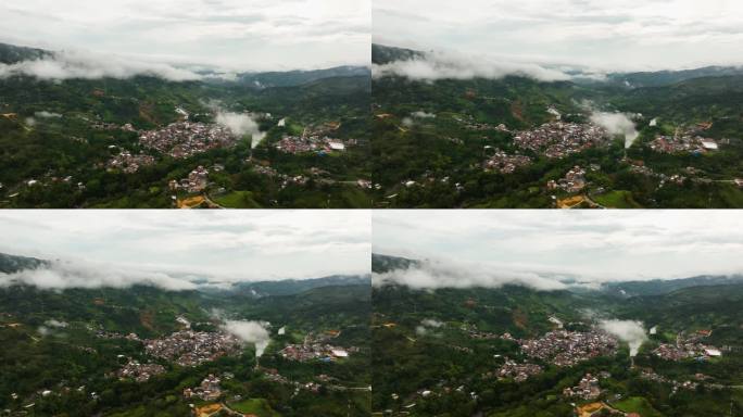 无人机拍摄的哥伦比亚云中的圣拉斐尔村