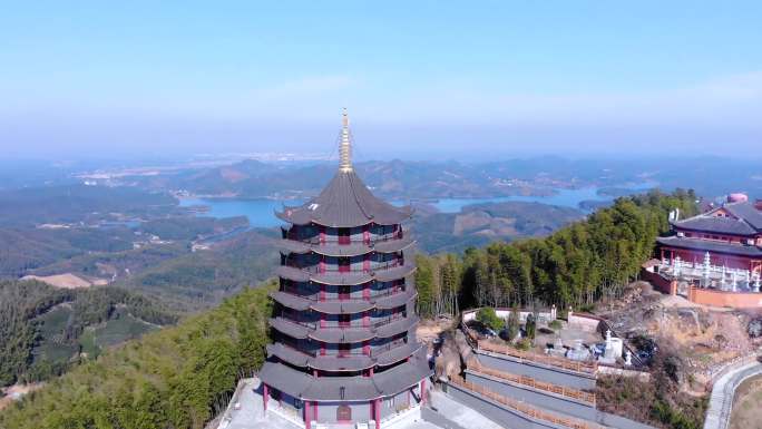 安徽宣城市郎溪县石佛山景区航拍4K素材