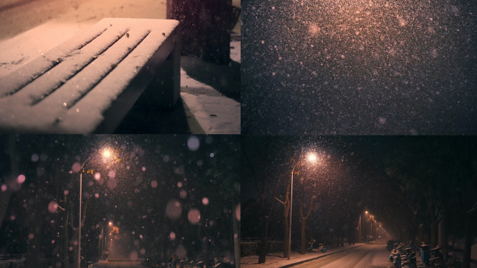 冬天下雪的夜晚