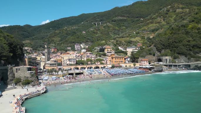 美丽的蒙特罗索鸟瞰图，五渔村，意大利