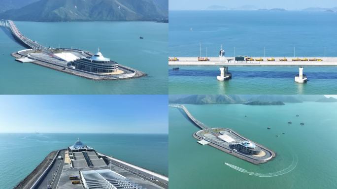 港珠澳大桥旅游，蓝海豚岛4k航拍合集