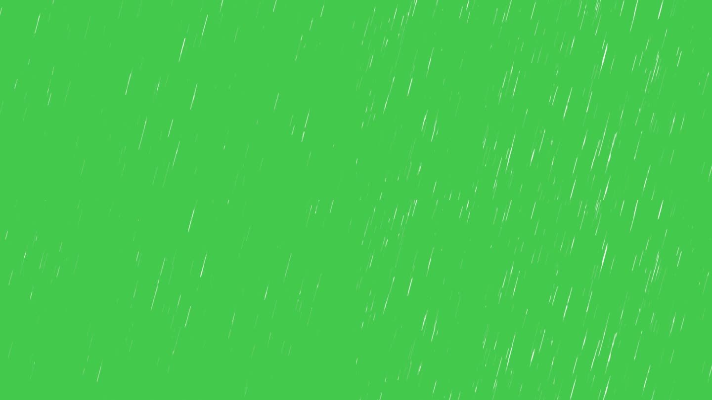 雨落在绿色的屏幕背景上。
