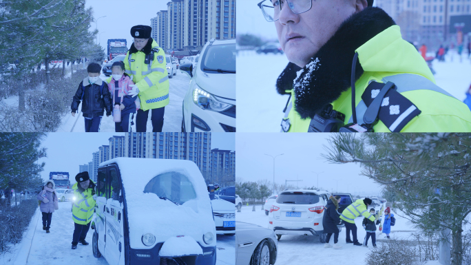 警察护送孩子上学温暖人间