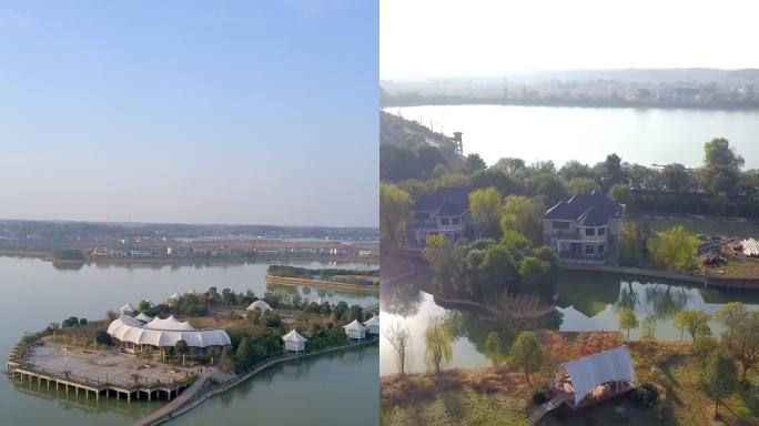竖屏航拍空镜长沙望城千龙湖生态旅游度假区
