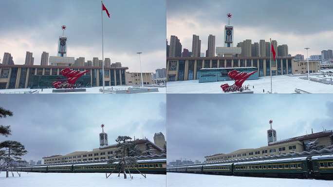 解放广场 石家庄 雪景 下雪 胜利之城