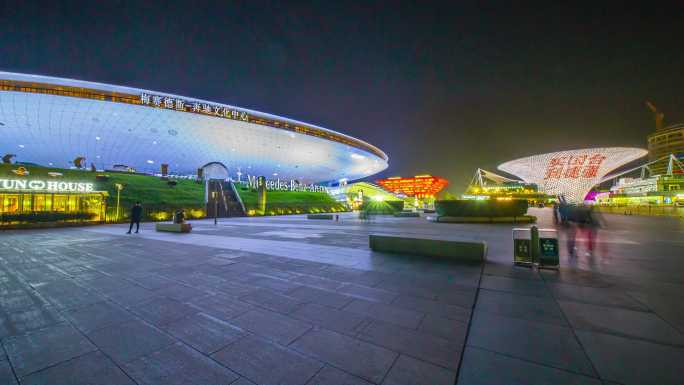 梅赛德斯奔驰文化中心  延时摄影 夜景