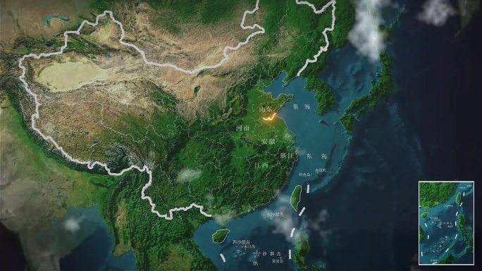 江苏地形图地图AE模板