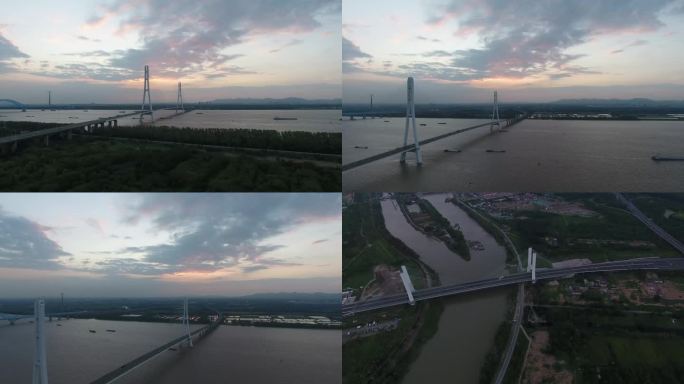 清晨、江、桥