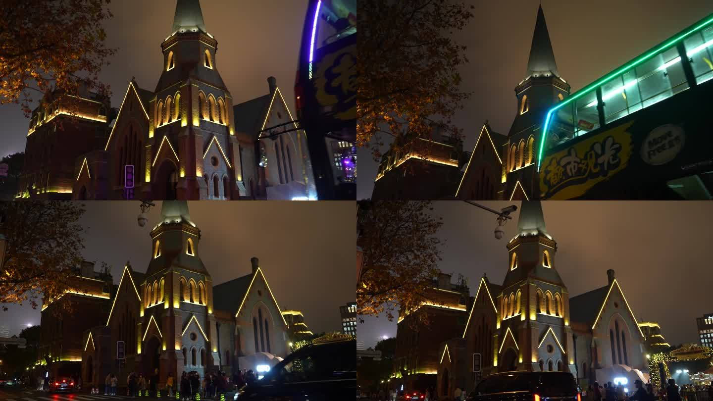 上海新安堂教堂夜景