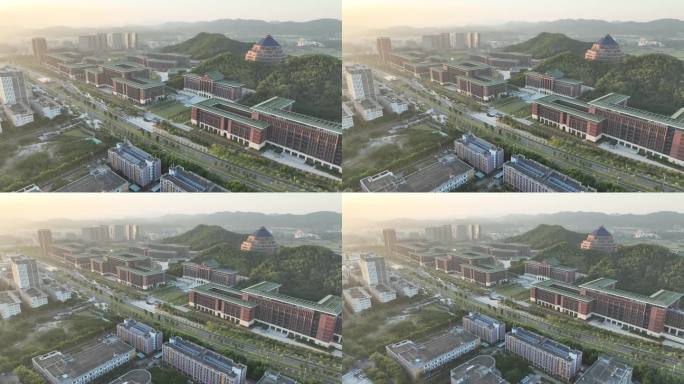 深圳光明区中山大学校区航拍学校建筑风光