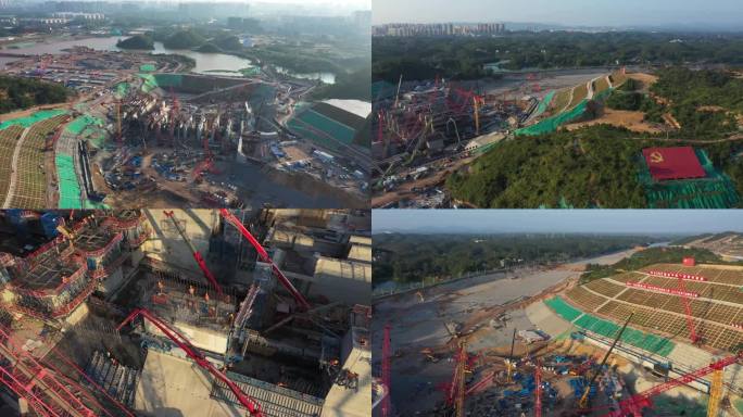 平陆运河工程青年枢纽挖运河 发电站建设