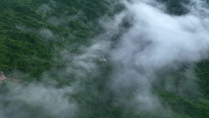 葛仙山索道航拍