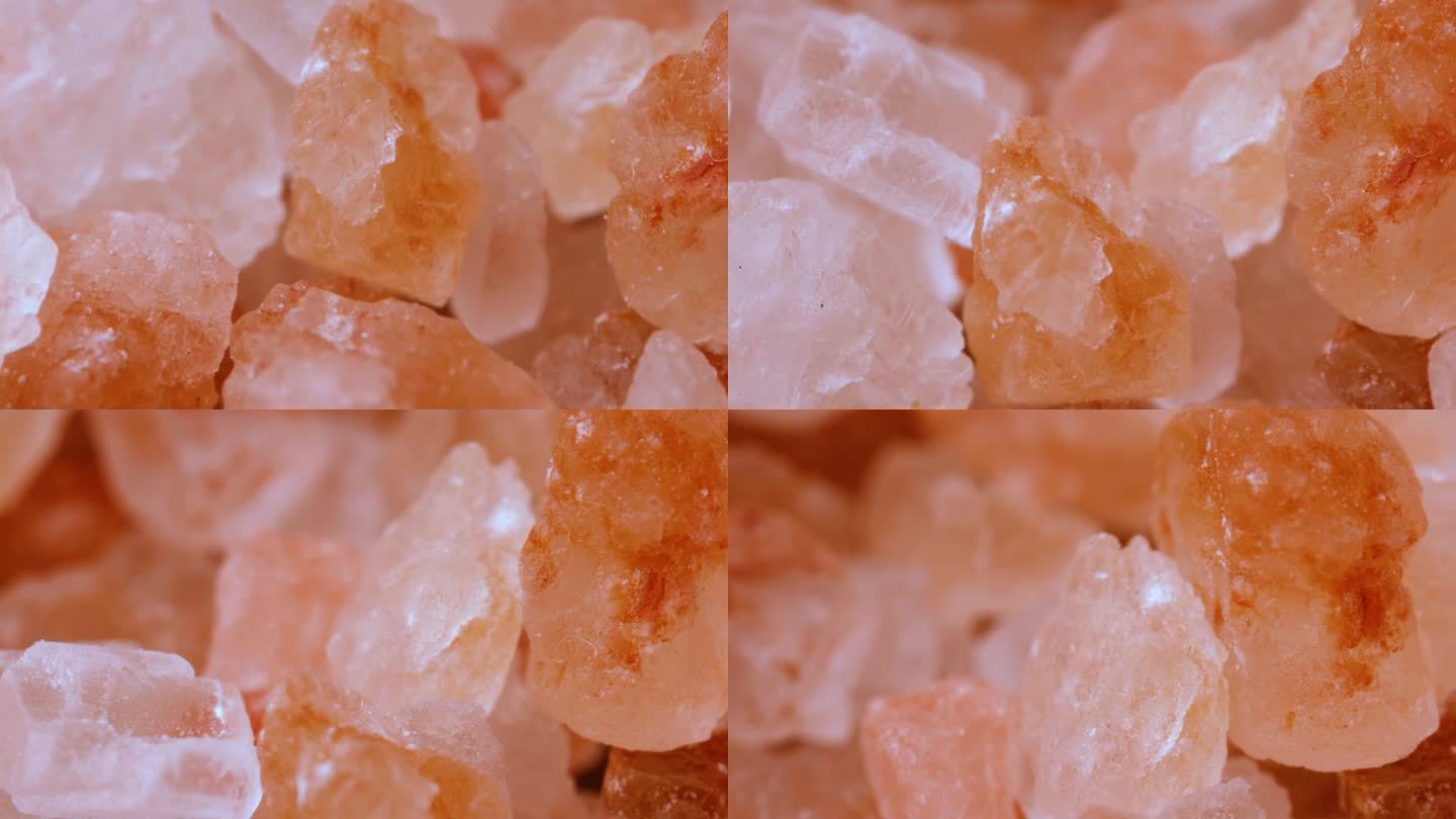 喜马拉雅粉红盐超微距特写。由于营销成本的原因，粉红喜马拉雅盐比食盐或海盐贵20倍。