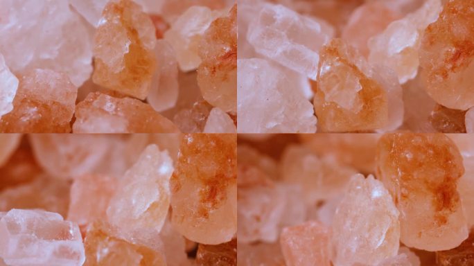 喜马拉雅粉红盐超微距特写。由于营销成本的原因，粉红喜马拉雅盐比食盐或海盐贵20倍。