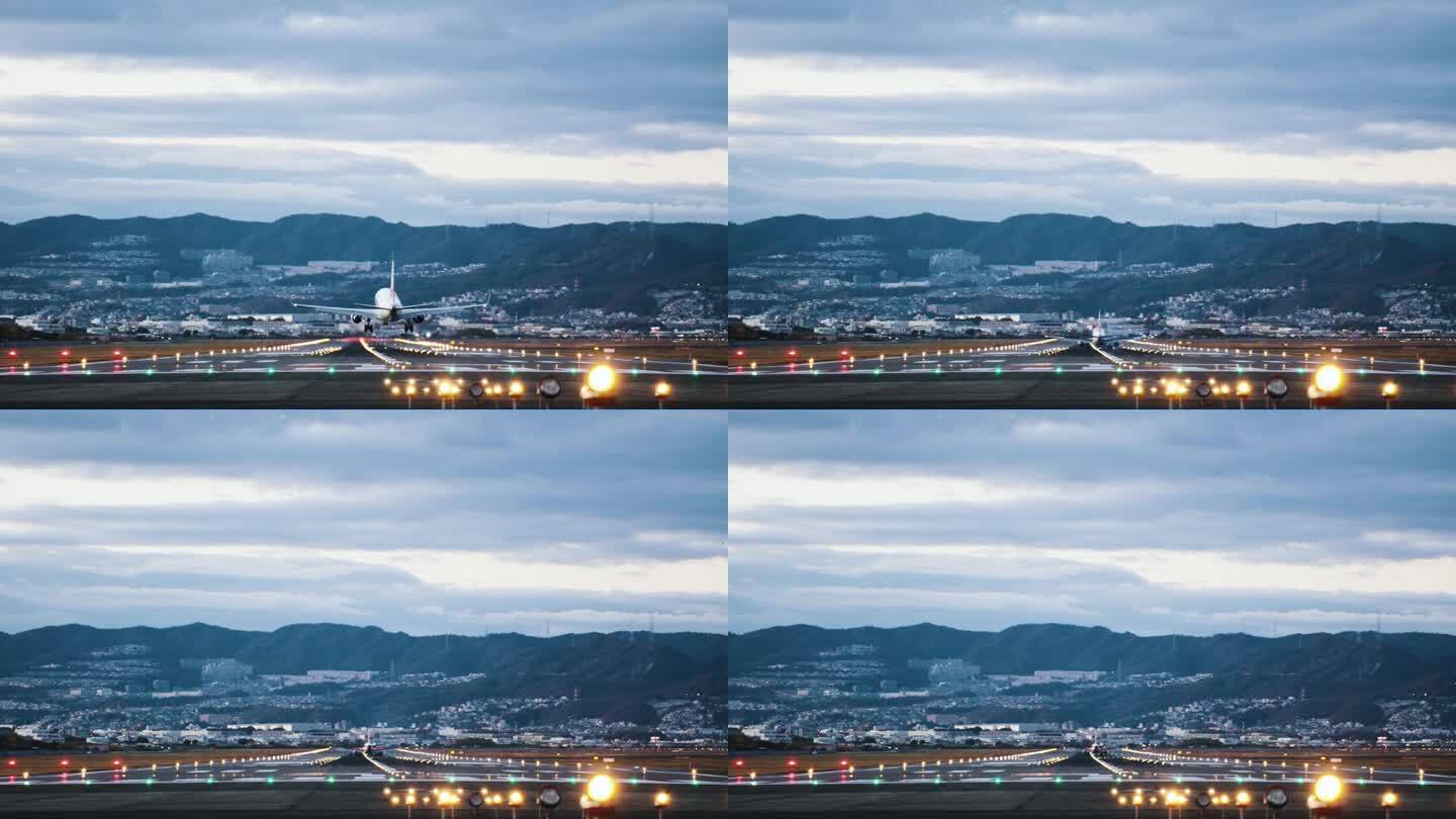 飞机降落在机场飞机飞行视频素材