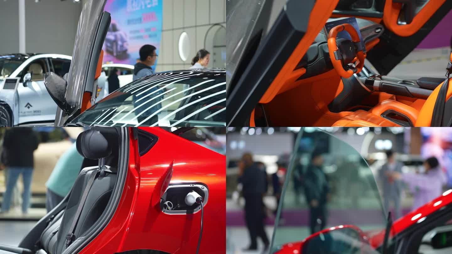 4K车展广汽新能源高端品牌昊铂展台空镜