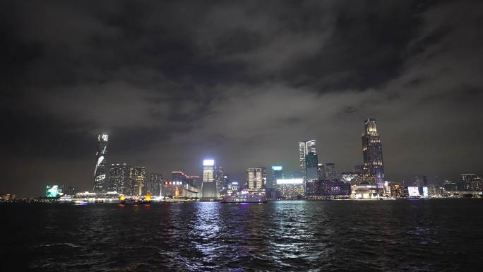 香港维多利亚港圣诞节灯光夜景延时摄影4k