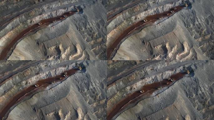 铁矿露天矿铁矿露天矿航空测量4K视频。