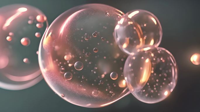 粉色透明气泡 水汽泡分子