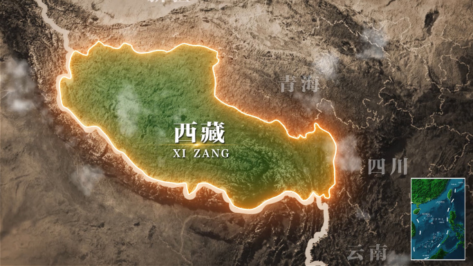 西藏地图AE模板