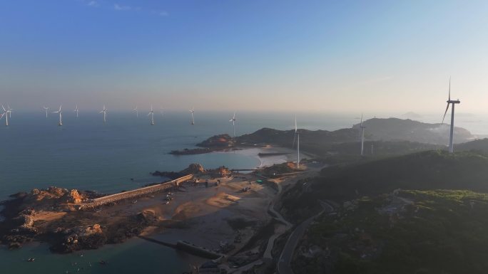 海岛风电 海上新能源 4K 航拍