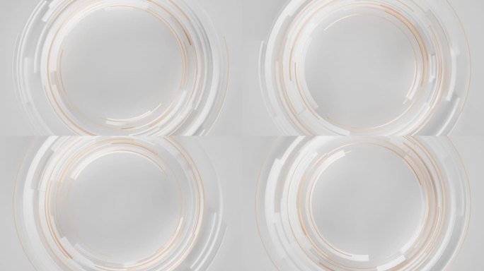 抽象运动背景-分层的圆圈，白色版本-可循环