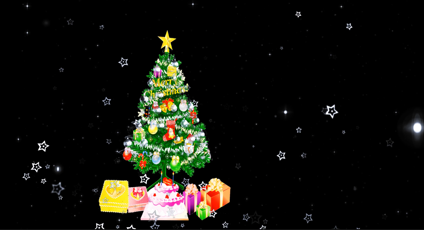 圣诞树生长和雪人动画模板