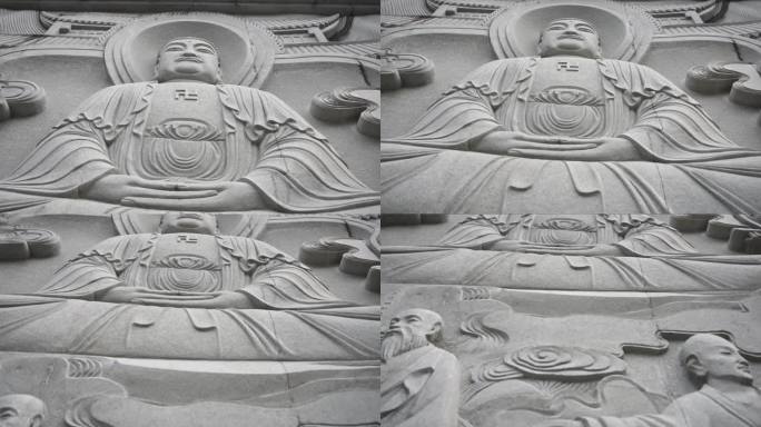 新昌大佛寺石壁上石刻佛像