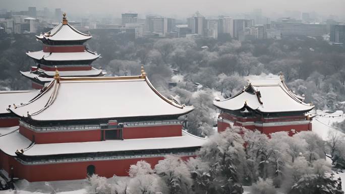 北京冬天雪景