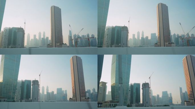 日落时分的迪拜城市风光