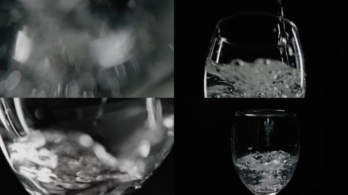 4K白酒液体水流体入杯慢动作