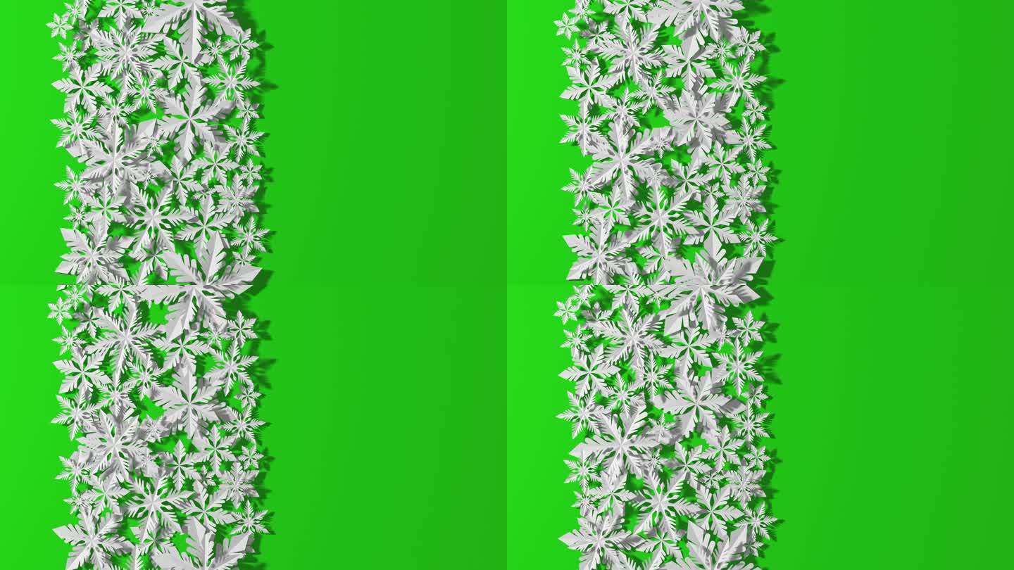 圣诞贺卡(循环4k) -图片框架的三维雪花与真实的阴影