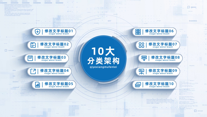 （10）商务简洁十大分类架构展示