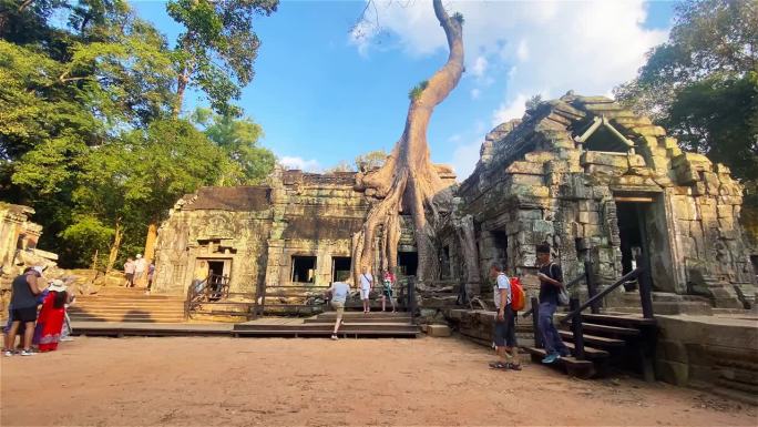 塔普罗姆，一座神秘的高棉文明寺庙，位于柬埔寨吴哥的领土上