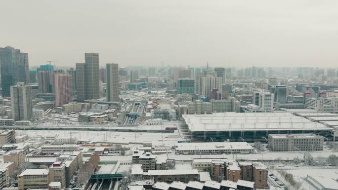 郑州火车站雪景