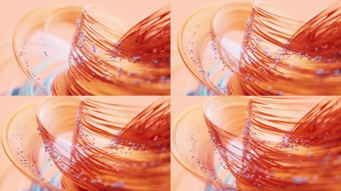 流动的粒子与曲线3D渲染