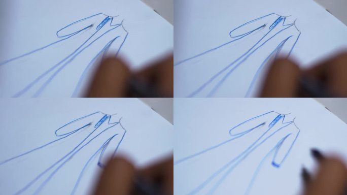 用铅笔画一幅衬衫设计图。