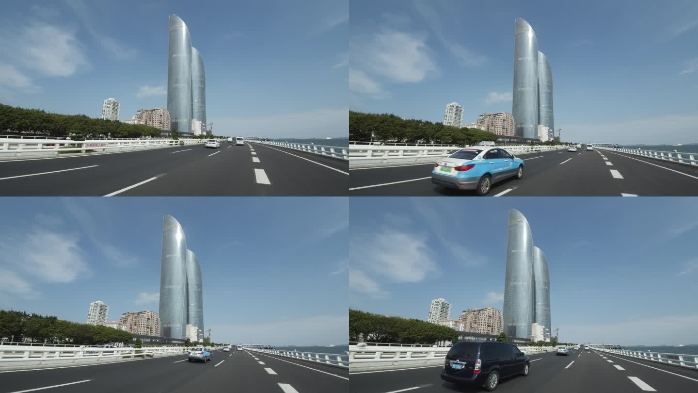 厦门旅游景点人文运动镜头4k双子塔